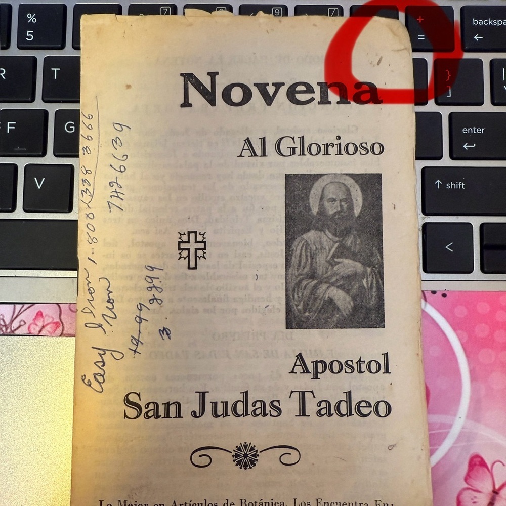 PAMPHLETO Novena al glorioso Apóstol San Judas Tadeo 12 páginas antiguo.